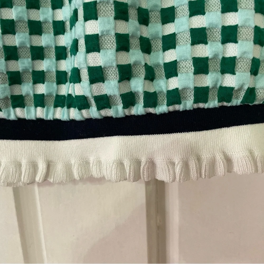 Voy Green Checked Puff Sleeve Blouse - Picture 8 of 8